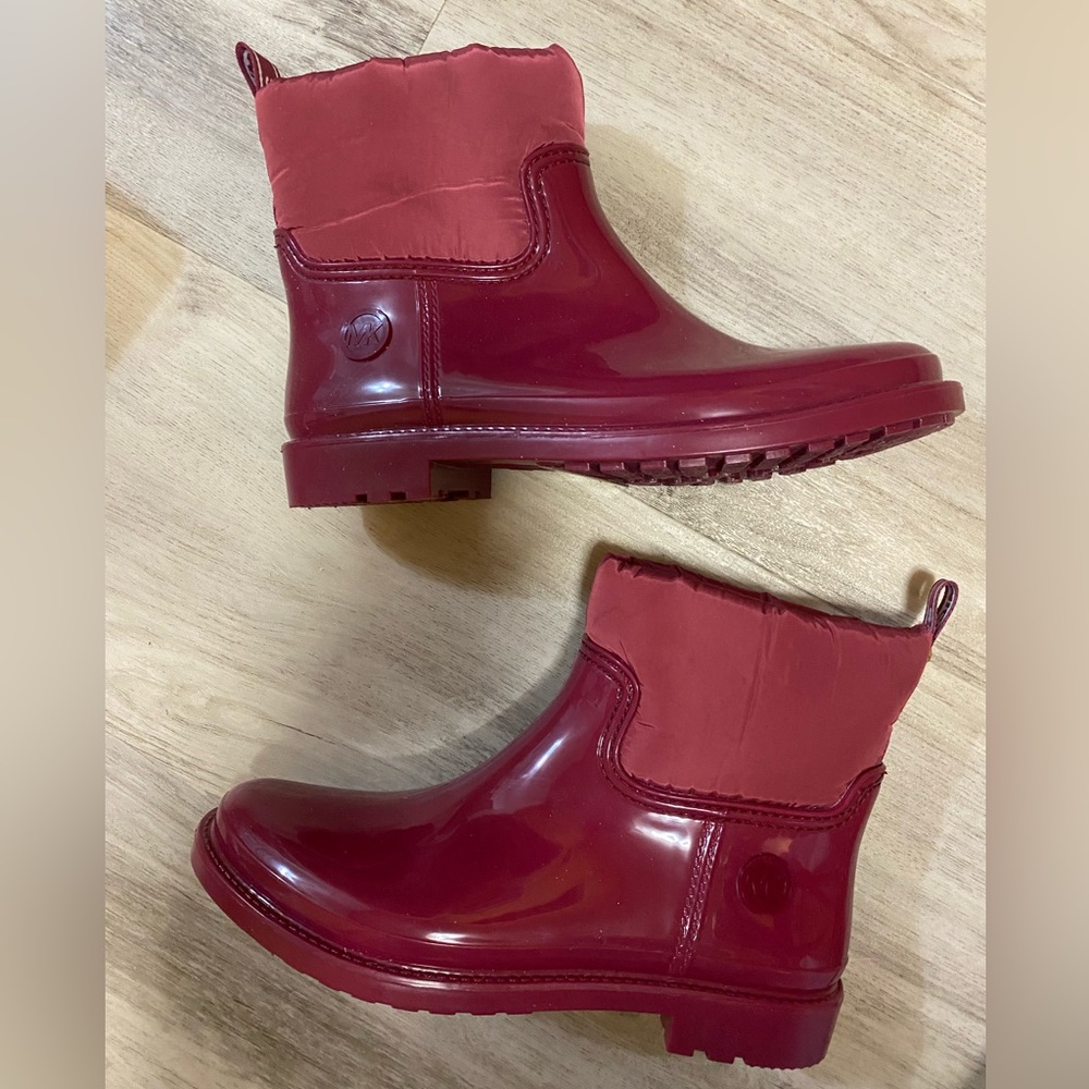 Michael Kors Berry Red Ankle Rain Bootie - Picture 8 of 16